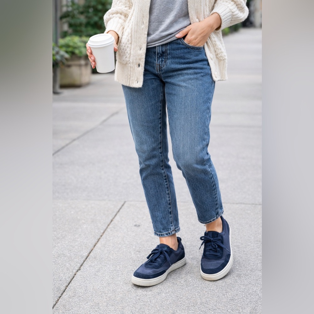 Kizik Prague Athletic Shoes Sneakers Women 9 Men 7.5 Dusk Blue Canvas Ha…